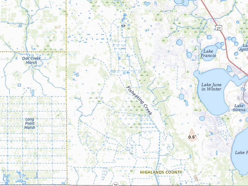 Radar-estimated hail-size map of the storm over Lake Placid, FL