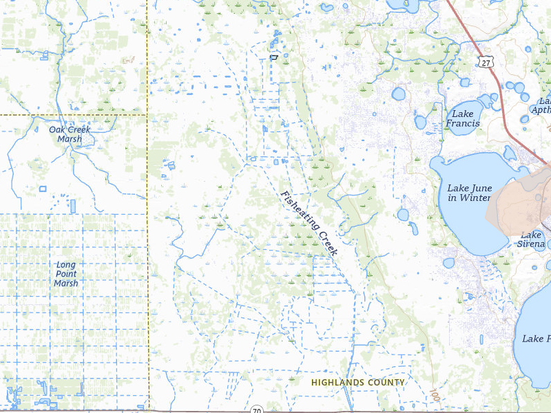 Radar-estimated hail-size map of the storm over Lake Placid, FL on Jun 24, 2026