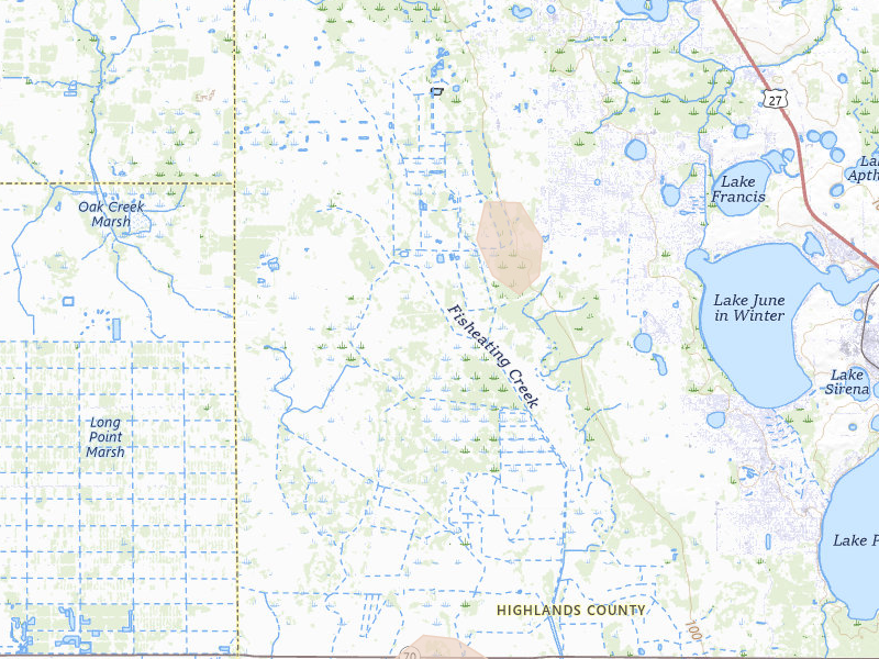 Radar-estimated hail-size map of the storm over Lake Placid, FL on Jun 29, 2026