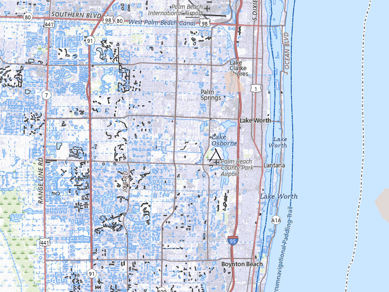 Radar-estimated hail-size map of the storm over Lake Worth, FL on Mar 1, 2026