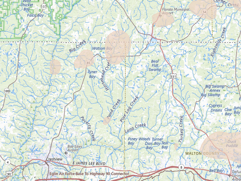 Radar-estimated hail-size map of the storm over Laurel Hill, FL on May 7, 2026