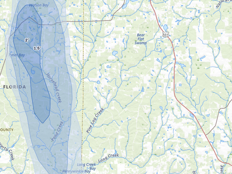 NEXRAD radar-signature map of the hail storm over Laurel Hill, FL on Aug 14, 2026