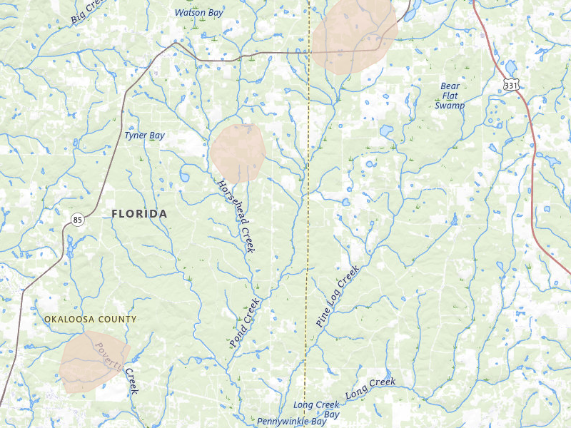 Radar-estimated hail-size map of the storm over Laurel Hill, FL on Aug 21, 2026