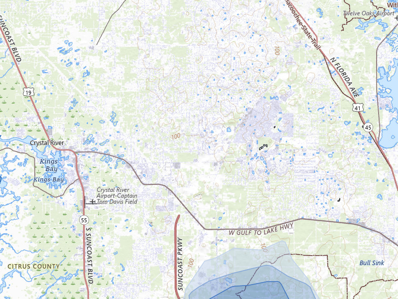 NEXRAD radar-signature map of the hail storm over Lecanto, FL on Jul 10, 2026