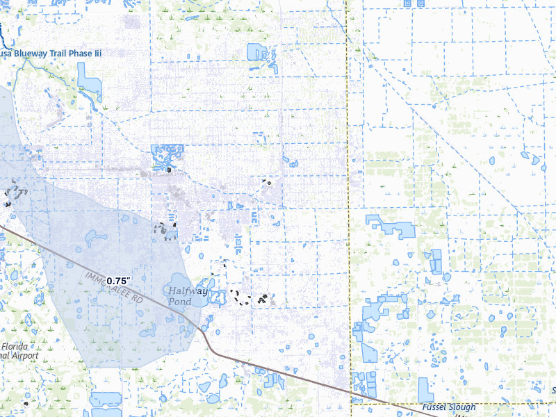NEXRAD radar-signature map of the hail storm over Lehigh Acres, FL on Aug 10, 2026
