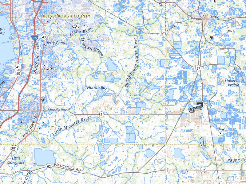 Radar-estimated hail-size map of the storm over Lithia, FL on Jul 6, 2026