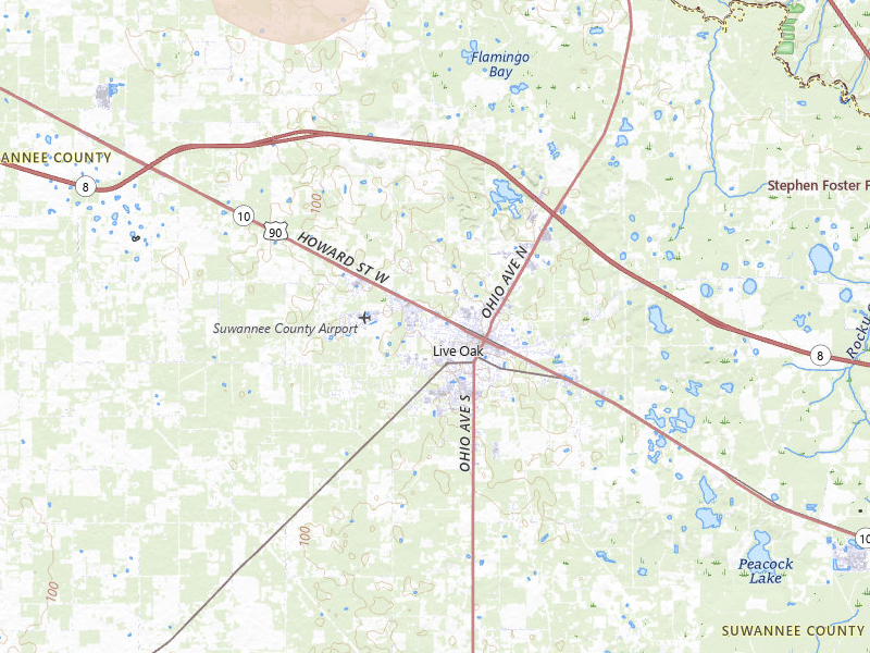 Radar-estimated hail-size map of the storm over Live Oak, FL on Jun 14, 2026