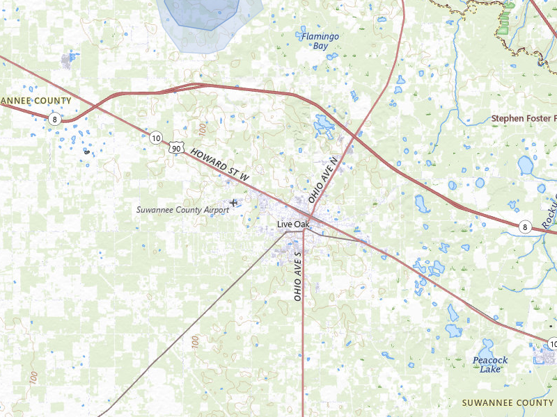 NEXRAD radar-signature map of the hail storm over Live Oak, FL on Jul 5, 2026