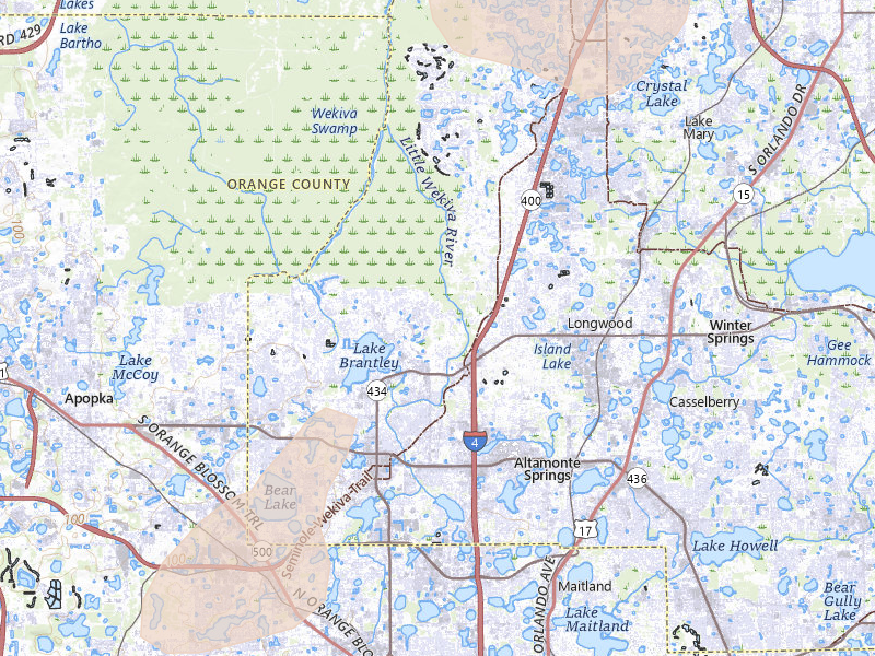 Radar-estimated hail-size map of the storm over Longwood, FL on Mar 15, 2026