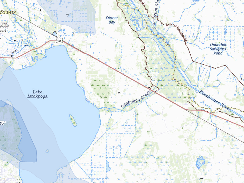 NEXRAD radar-signature map of the hail storm over Lorida, FL on Aug 19, 2026