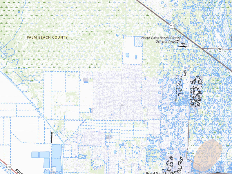 Radar-estimated hail-size map of the storm over Loxahatchee, FL on Mar 16, 2026