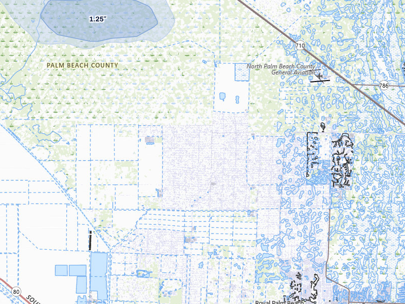 NEXRAD radar-signature map of the hail storm over Loxahatchee, FL on Jul 26, 2026