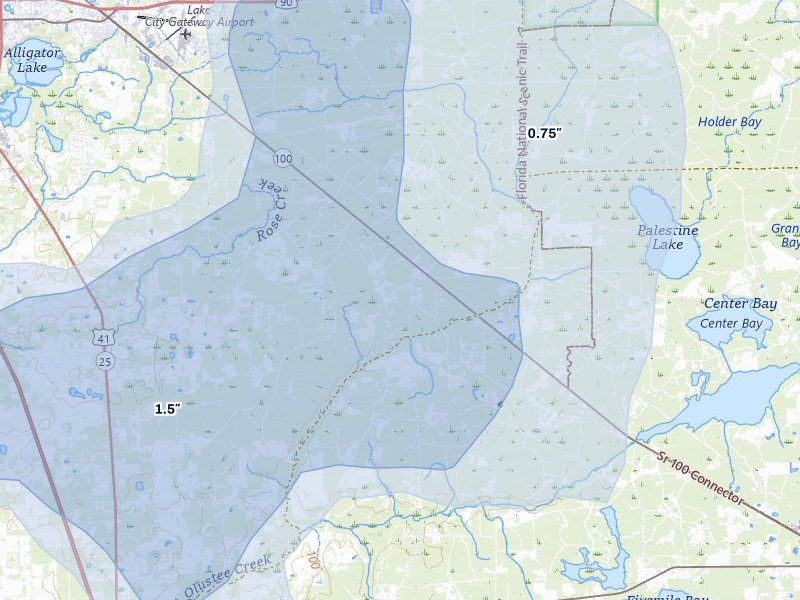 NEXRAD radar-signature map of the hail storm over Lulu, FL on May 17, 2026
