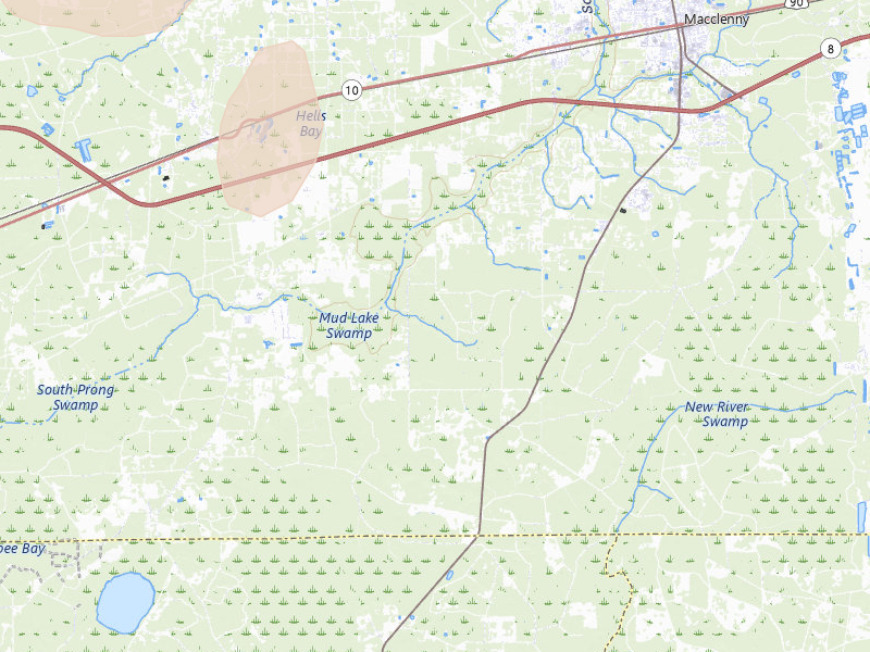 Radar-estimated hail-size map of the storm over Macclenny, FL on Jul 10, 2026
