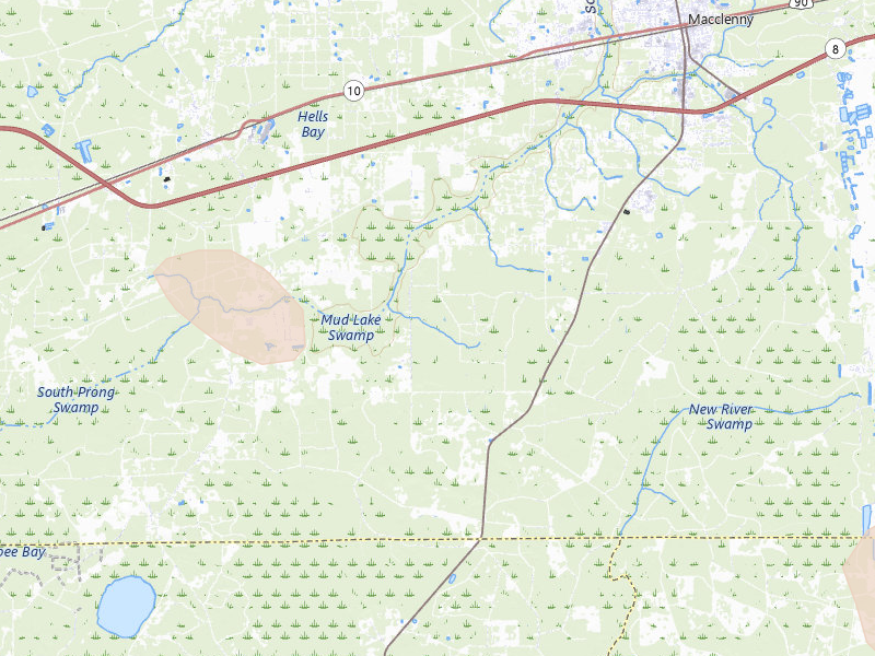 Radar-estimated hail-size map of the storm over Macclenny, FL on Jul 30, 2026