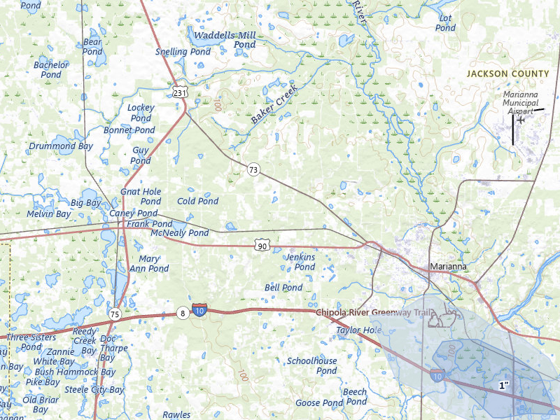 NEXRAD radar-signature map of the hail storm over Marianna, FL on Apr 1, 2026