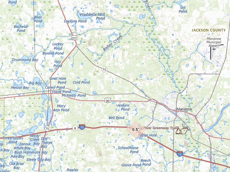 Radar-estimated hail-size map of the storm over Marianna, FL on Apr 4, 2026