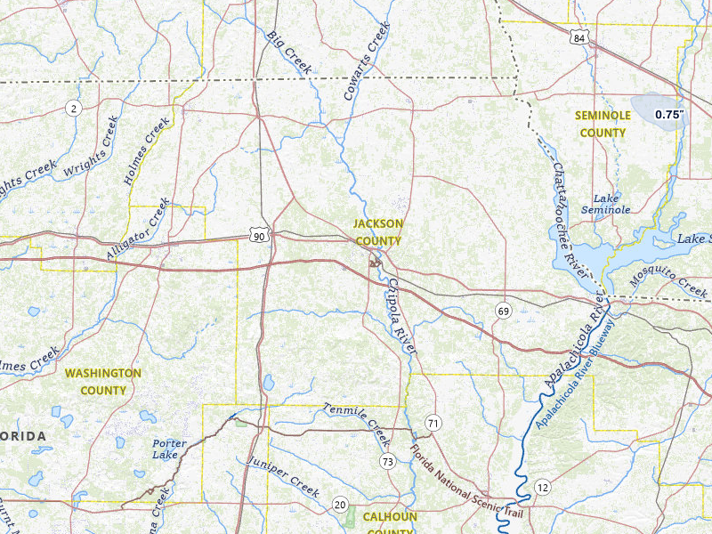 NEXRAD radar-signature map of the hail storm over Marianna, FL on Apr 4, 2026
