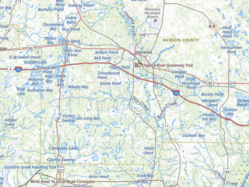 Radar-estimated hail-size map of the storm over Marianna, FL on Jul 19, 2026