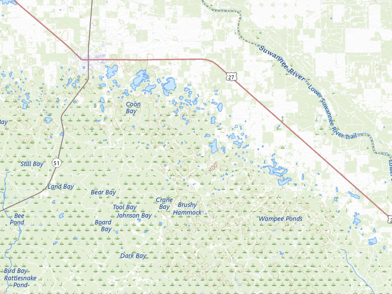 Radar-estimated hail-size map of the storm over Mayo, FL on Jul 17, 2026