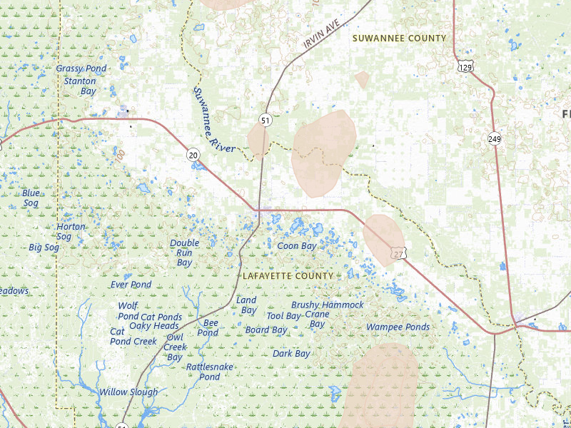 Radar-estimated hail-size map of the storm over Mayo, FL on Aug 20, 2026