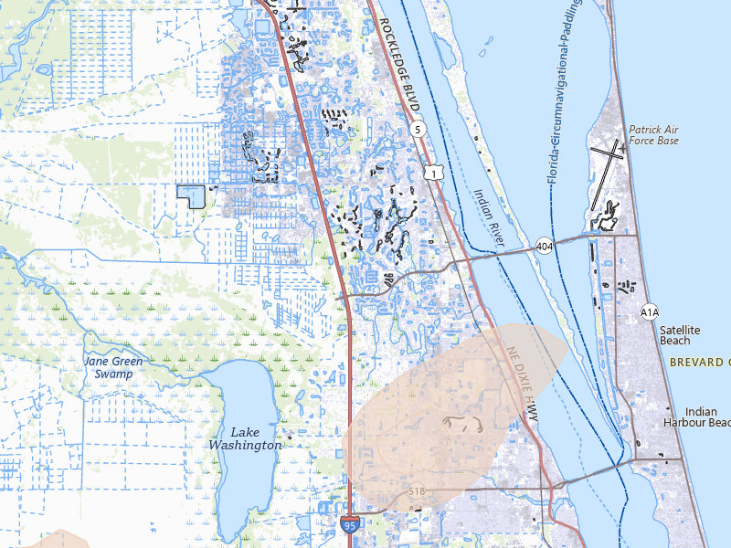 Radar-estimated hail-size map of the storm over Melbourne, FL on Jun 19, 2026
