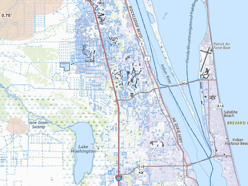 Radar-estimated hail-size map of the storm over Melbourne, FL on Jun 29, 2026
