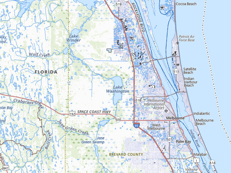 Radar-estimated hail-size map of the storm over Melbourne, FL on Jul 5, 2026