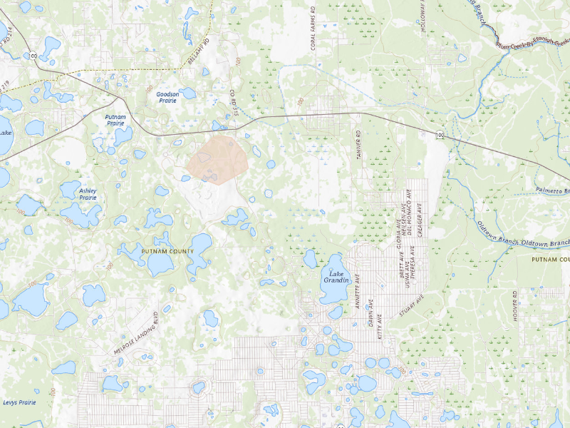 Radar-estimated hail-size map of the storm over Melrose, FL