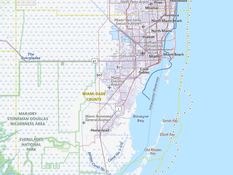 NEXRAD radar-signature map of the hail over Miami, FL