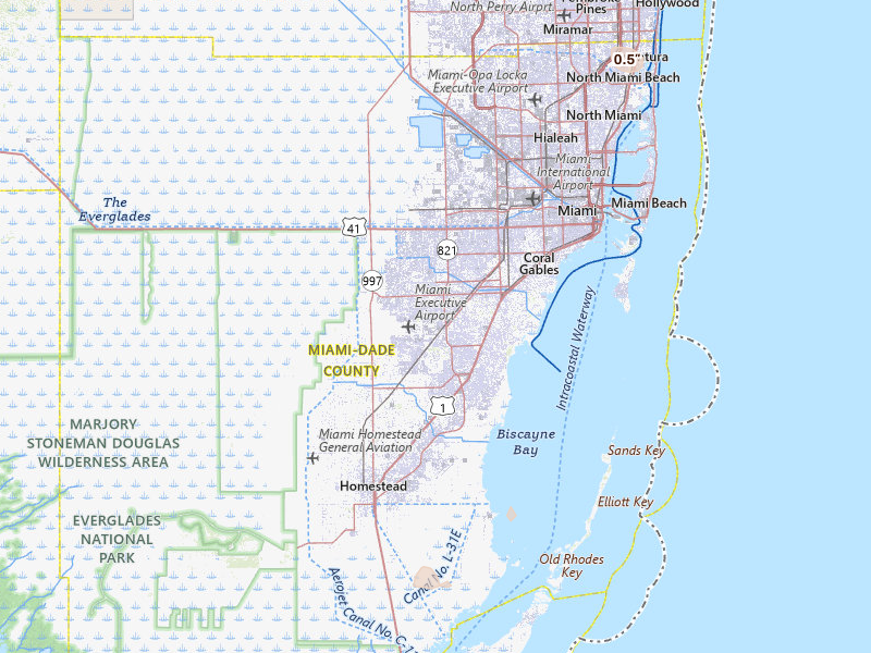 Radar-estimated hail-size map of the storm over Miami, FL on May 31, 2026