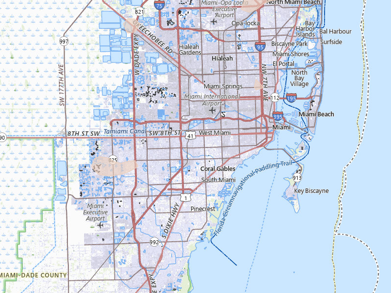Radar-estimated hail-size map of the storm over Miami, FL on Aug 3, 2026