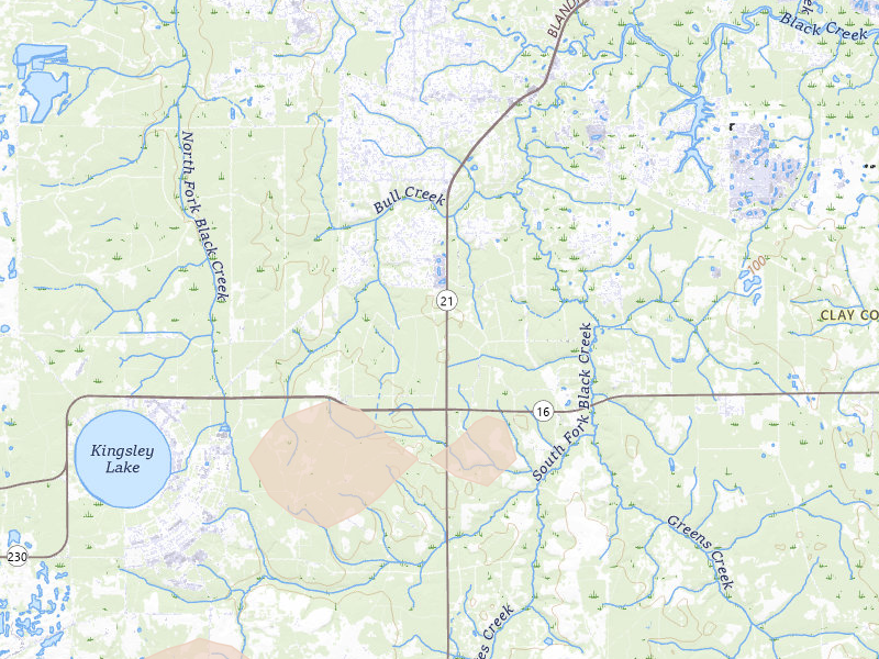 Radar-estimated hail-size map of the storm over Middleburg, FL on Jul 30, 2026