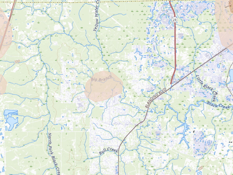 Radar-estimated hail-size map of the storm over Middleburg, FL on Aug 18, 2026