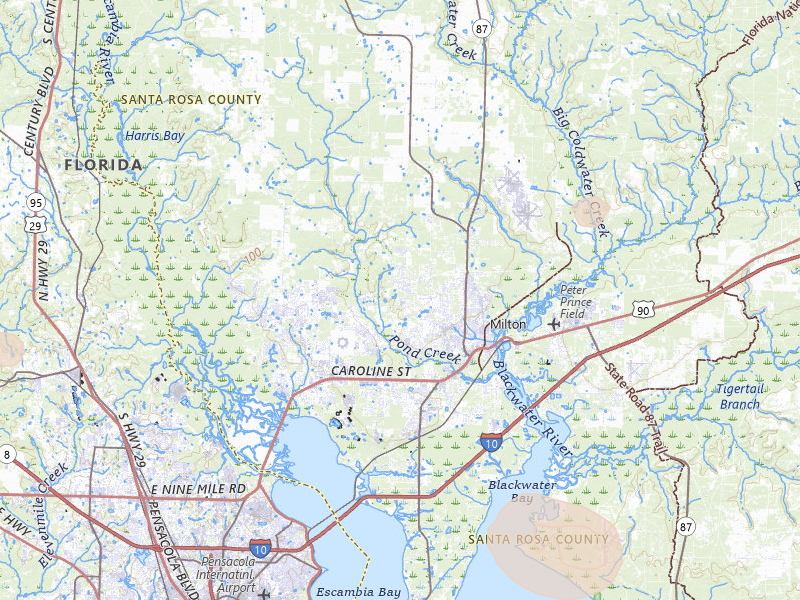 Radar-estimated hail-size map of the storm over Milton, FL on Jun 30, 2026