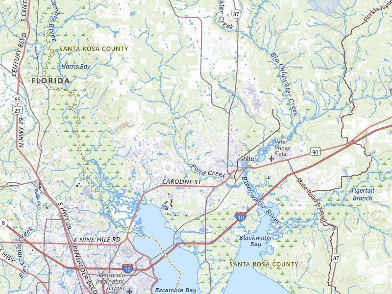 NEXRAD radar-signature map of the hail storm over Milton, FL on Jul 10, 2026