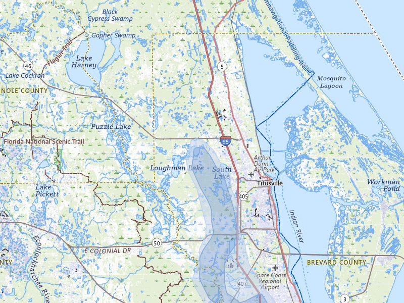 NEXRAD radar-signature map of the hail over Mims, FL