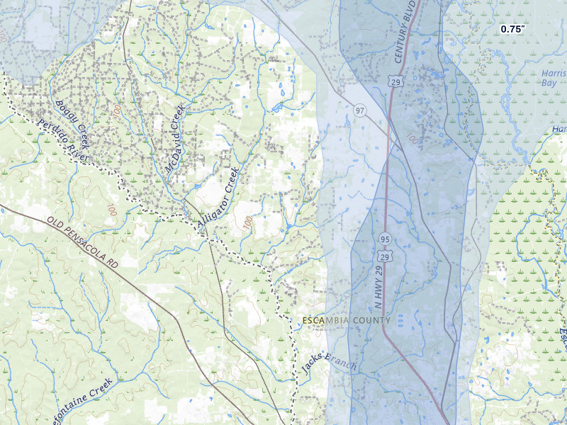 NEXRAD radar-signature map of the hail storm over Molino, FL on Aug 17, 2026