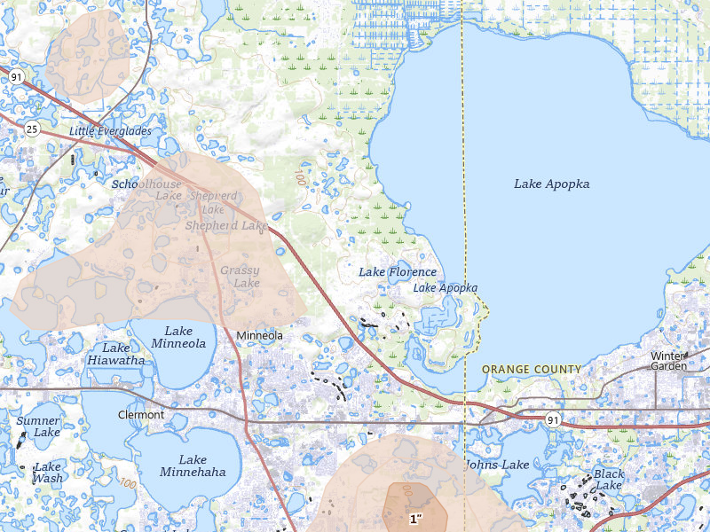 Radar-estimated hail-size map of the storm over Montverde, FL on Jun 29, 2026