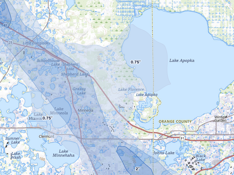 NEXRAD radar-signature map of the hail storm over Montverde, FL on Jun 29, 2026