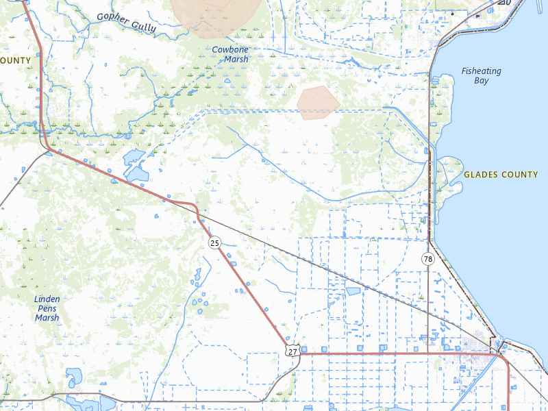Radar-estimated hail-size map of the storm over Moore Haven, FL on Jun 20, 2026