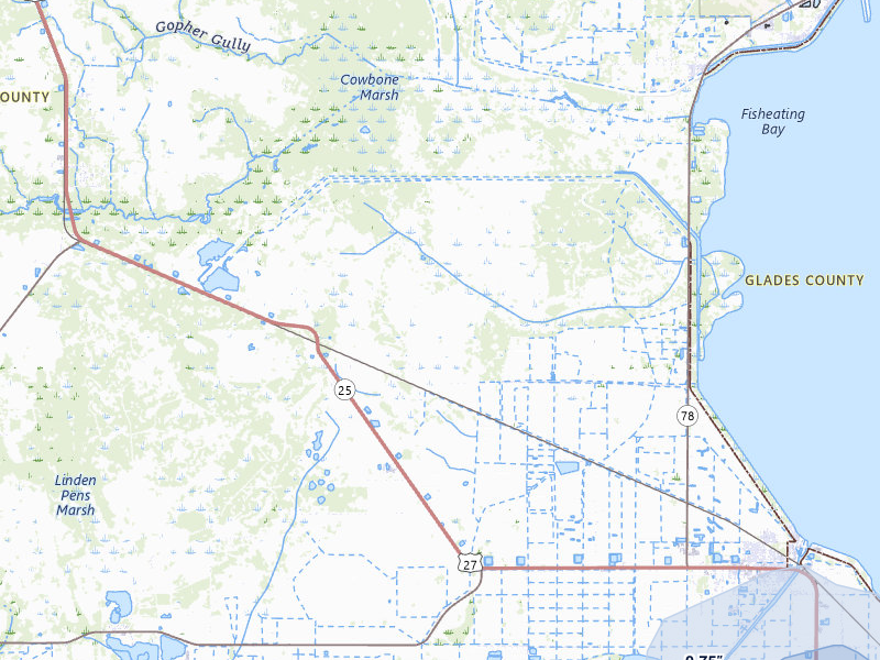 NEXRAD radar-signature map of the hail storm over Moore Haven, FL on Jun 27, 2026