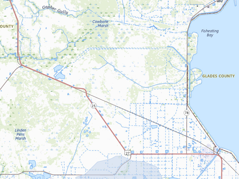 NEXRAD radar-signature map of the hail over Moore Haven, FL