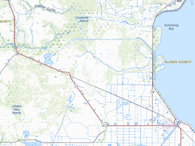 Radar-estimated hail-size map of the storm over Moore Haven, FL on Jul 7, 2026
