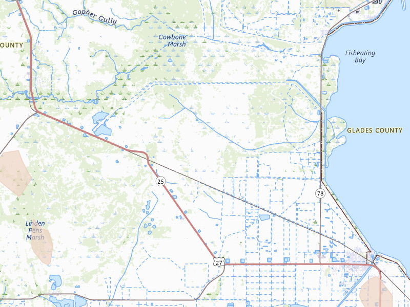Radar-estimated hail-size map of the storm over Moore Haven, FL on Jul 26, 2026