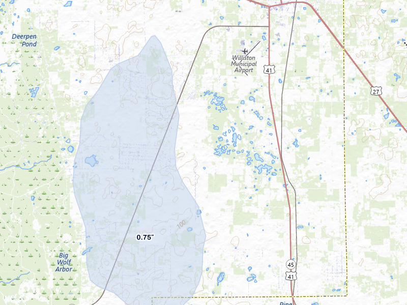 NEXRAD radar-signature map of the hail storm over Morriston, FL on Mar 5, 2026