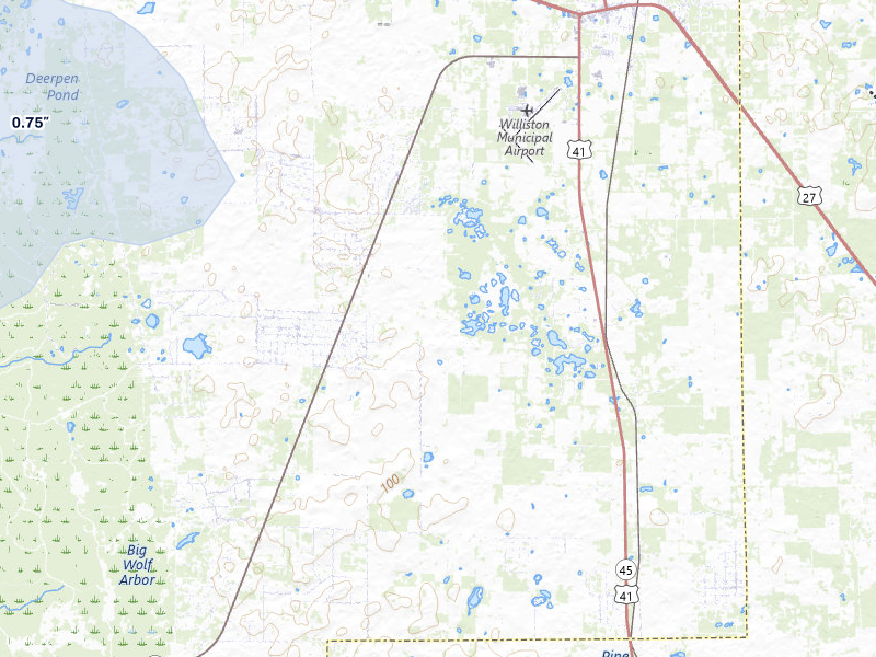 NEXRAD radar-signature map of the hail storm over Morriston, FL on Jul 29, 2026