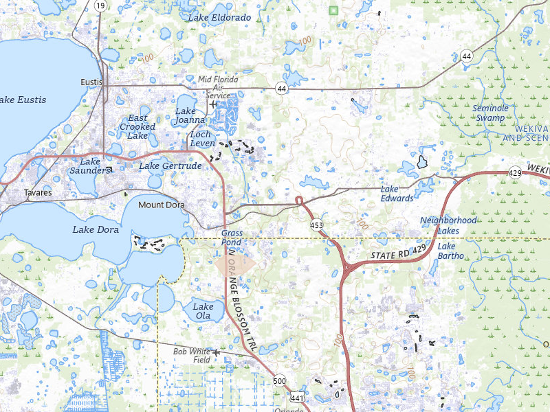 Radar-estimated hail-size map of the storm over Mount Dora, FL on Jul 6, 2026