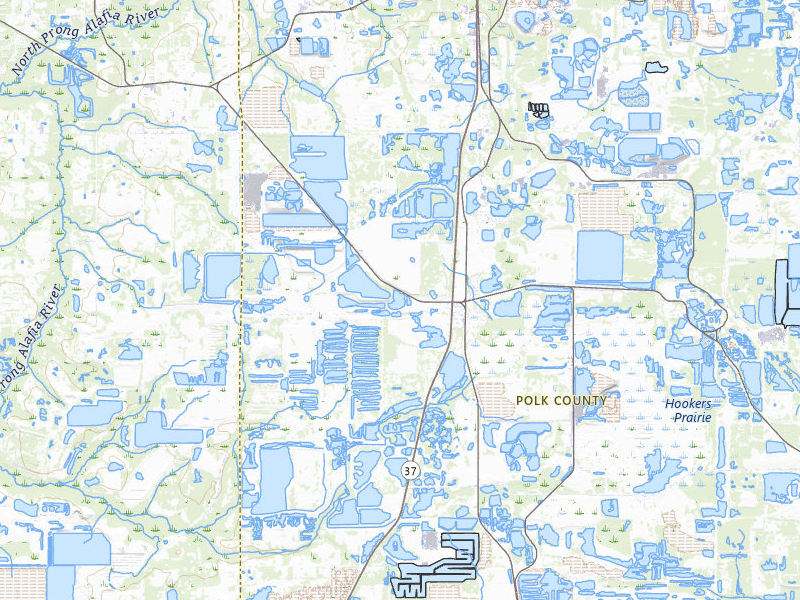 Radar-estimated hail-size map of the storm over Mulberry, FL