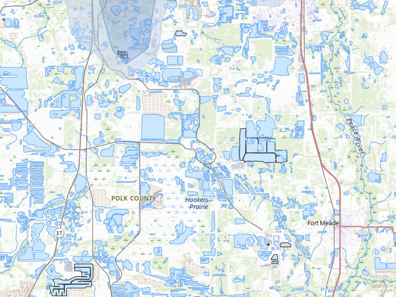 NEXRAD radar-signature map of the hail storm over Mulberry, FL on Jul 6, 2026